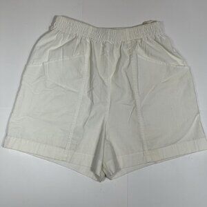 Vtg Action Scene Women High Rise Ivory Shirts Cotton Blend Pull On Sz M USA Flaw